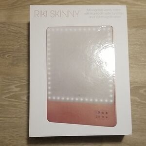 Riki Loves Riki Skinny Rose Gold Mini Lighted Vanity Mirror w/ Bluetooth
